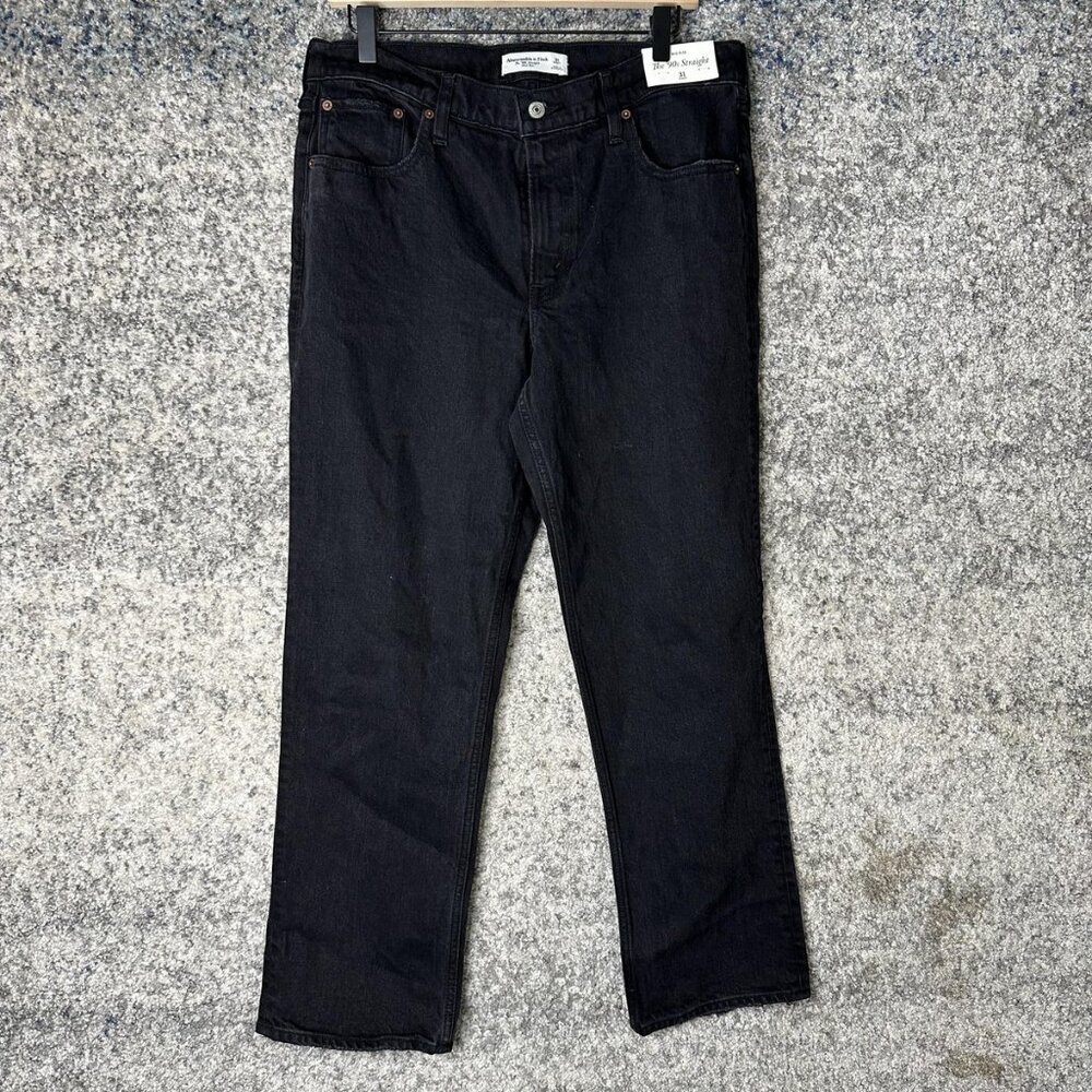 Abercrombie & Fitch Jeans Womens 31 Short Black The 90s‎ Straight Mid Rise Denim